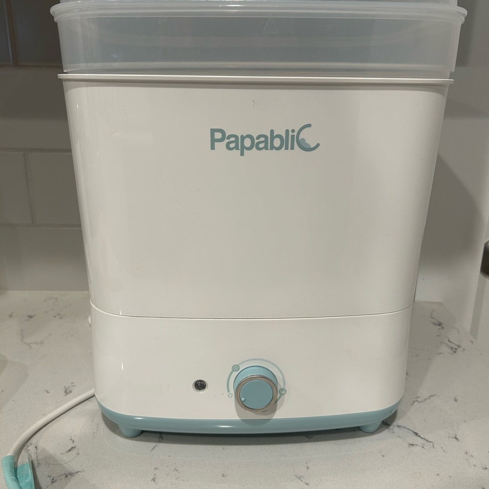 Papablic White and Blue Baby Bottle Sterilizer